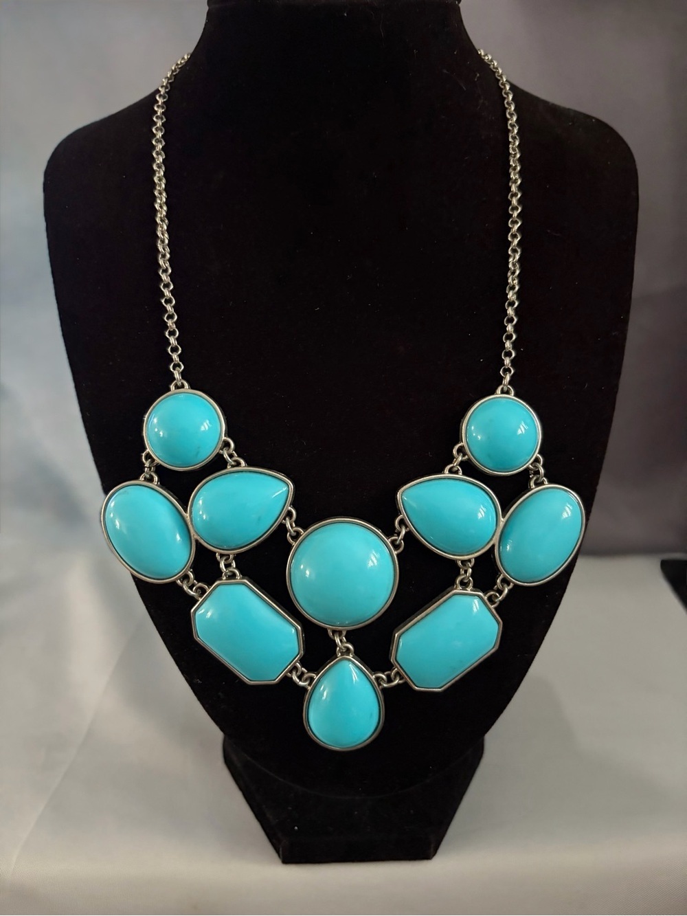Bright Turquoise Bib Necklace - Women Jewelry